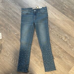 Stylish Blue Kids Levi 701 Super Skinny Jeans with Embellishments